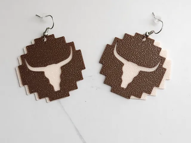 Western Bull Skull Earrings