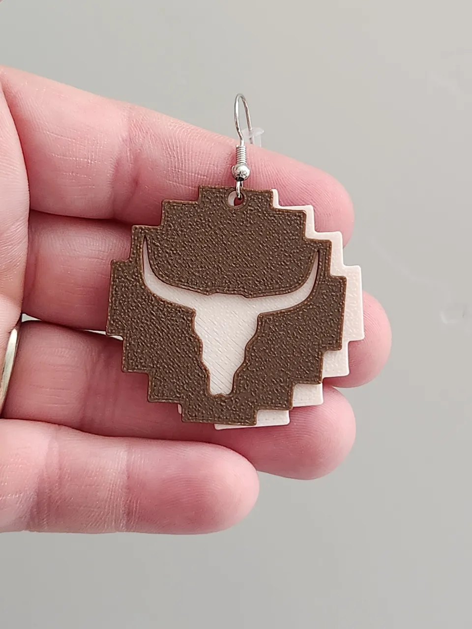 Western Bull Skull Earrings view 2