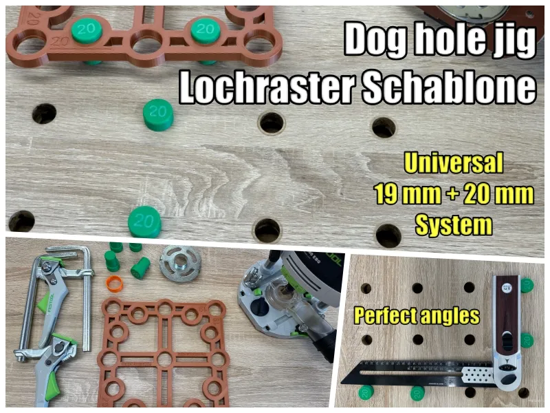 Dog hole jig / Lochraster Schablone