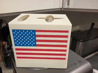 Tissue and trash box with basic American flag