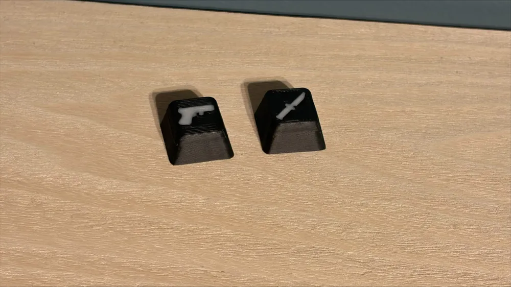 Pistol And Knife Keycaps CS2 Themed - Free 3D Print Model - MakerWorld
