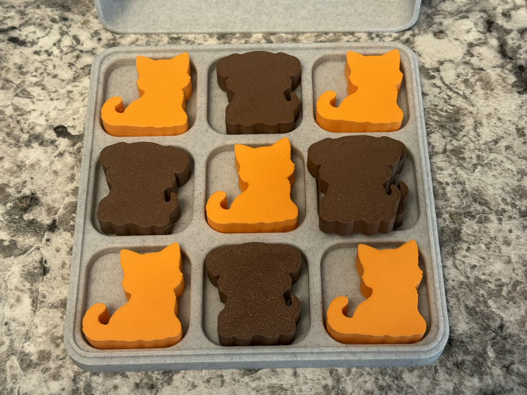 Cat vs Dog Travel Tic Tac Toe Animal Pocket Game