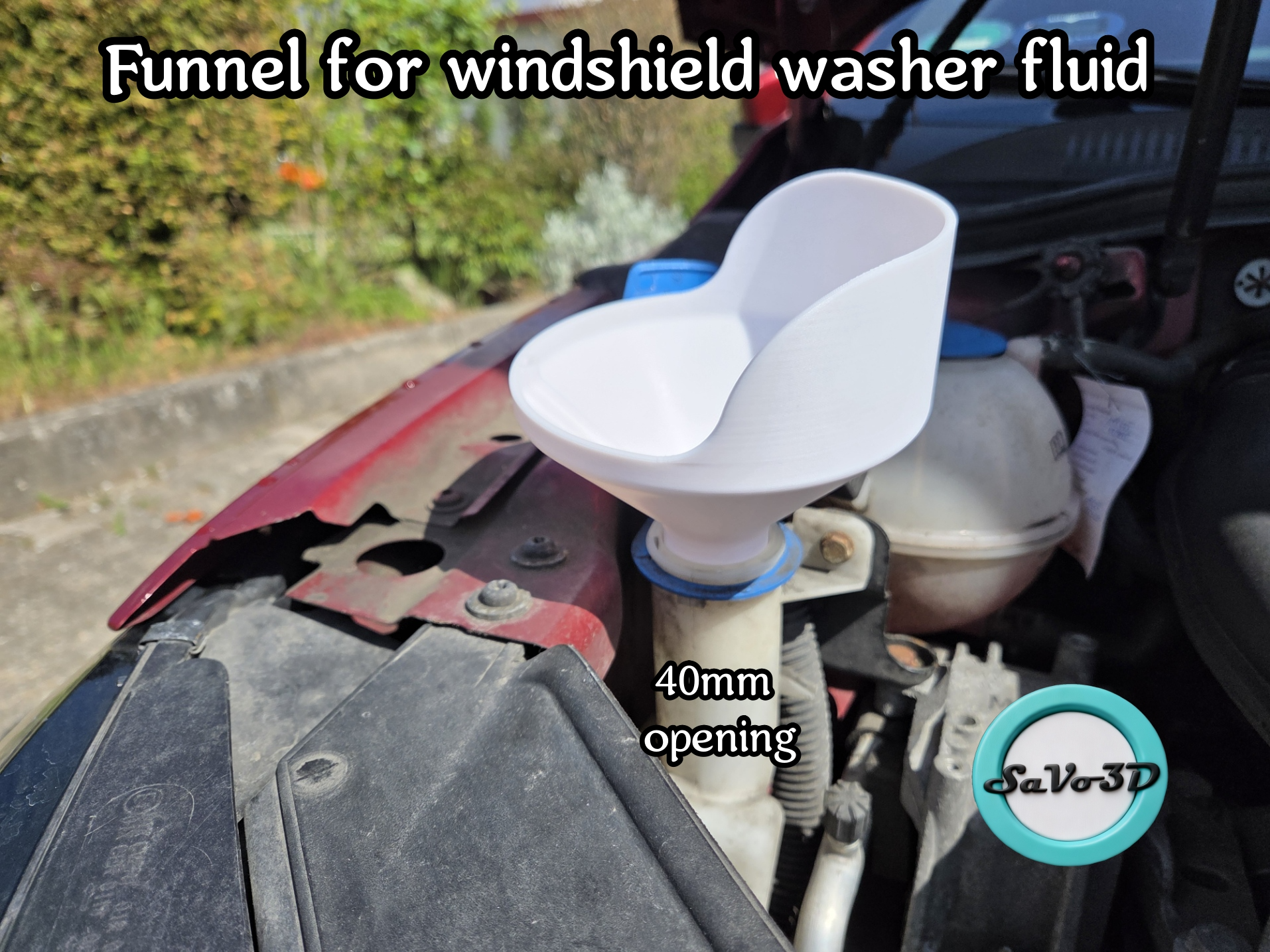 Funnel for windshield washer fluid