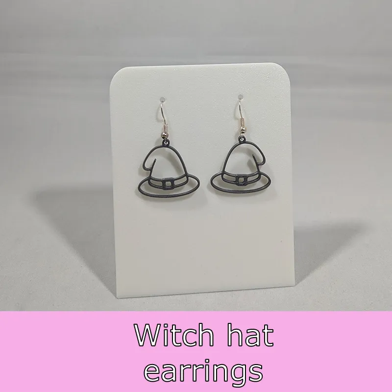 Witch hat earrings view 2