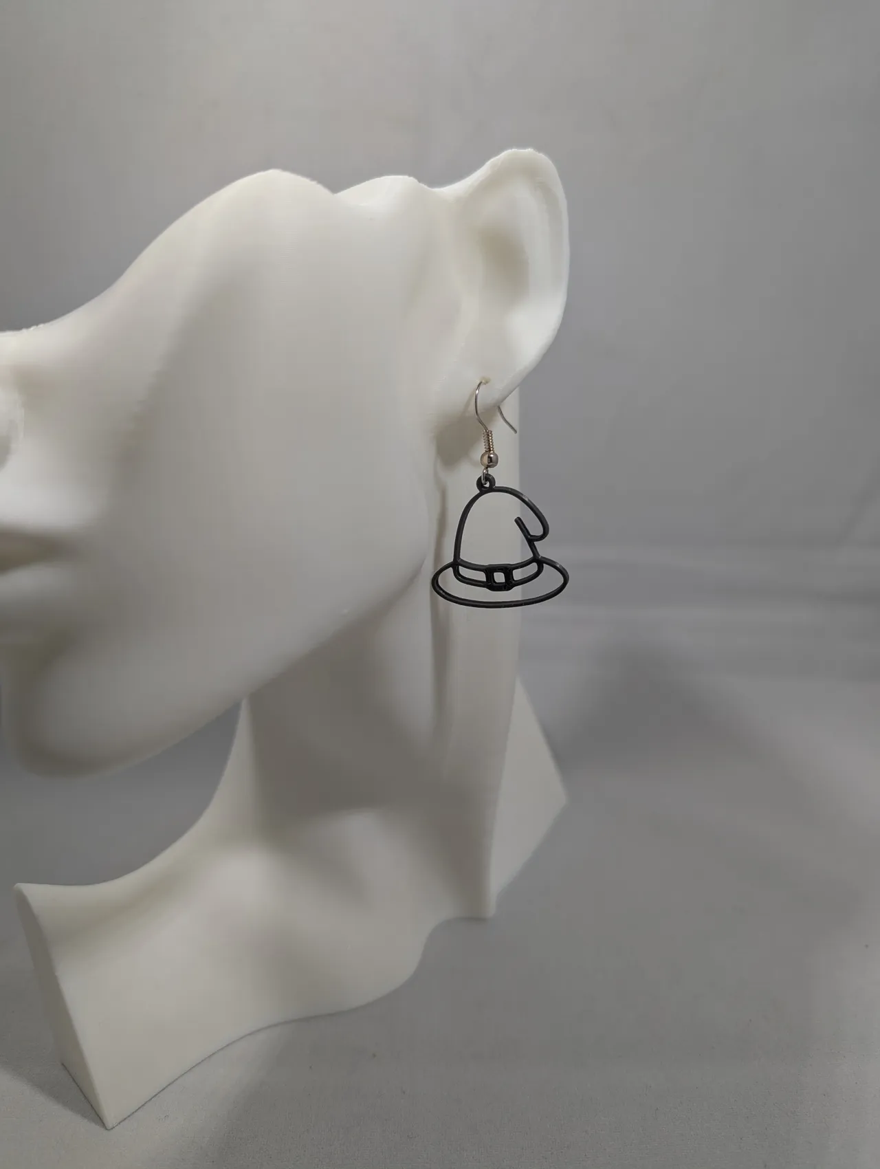 Witch hat earrings view 3