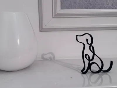 Minimalist Dog Sculpture – One Line Art Design