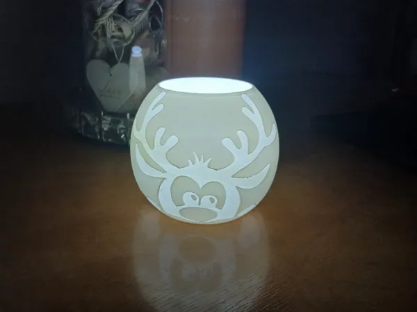 Photophore renne pour bougie de Noël