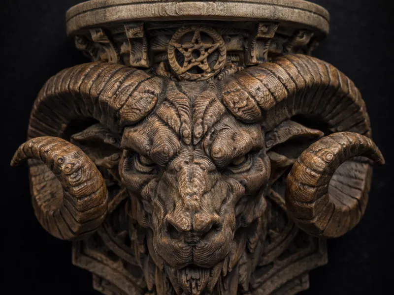 Occult Ram Head Corbel — Arcane Gothic Shelf