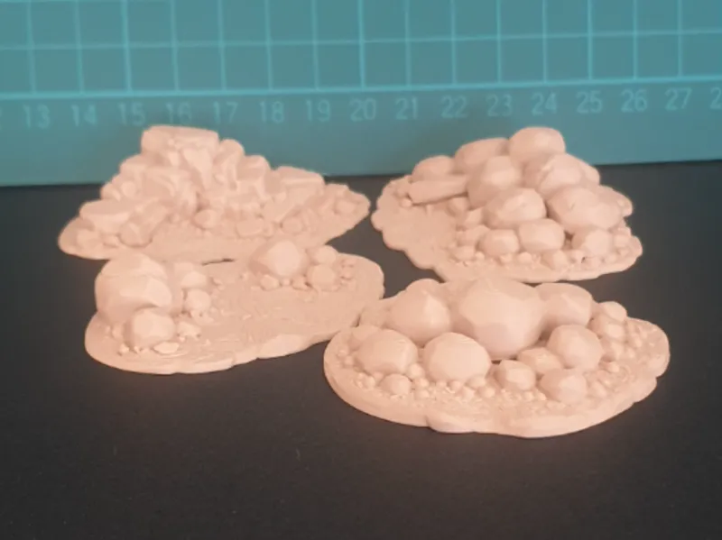 4x Rock & Pebble Scatter Terrain Pieces