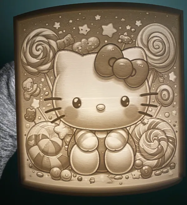 Veilleuse lithophane Hello Kitty