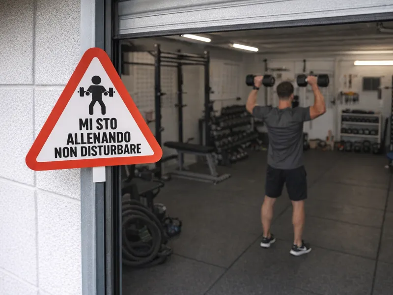 Cartello “Non disturbare” palestra garage