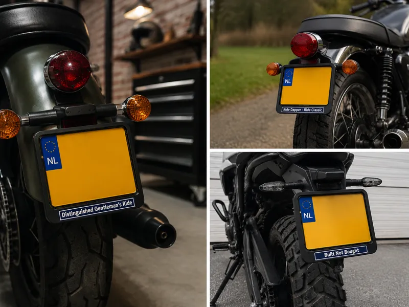 EU Motorcycle Licenseplate Holder Custom TextInlay