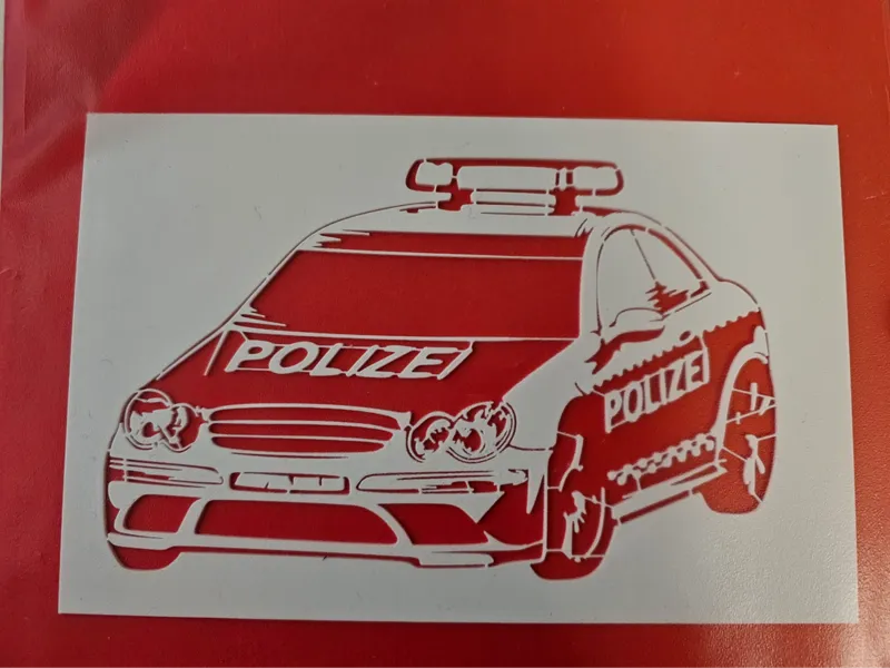 polizei auto schablone