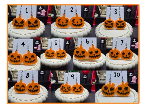 Jack-o'-Lantern Faces Earring Collection