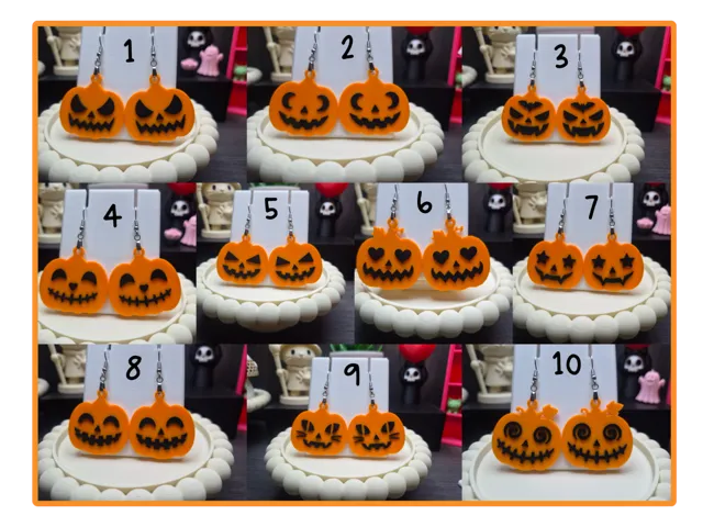 Jack-o'-Lantern Faces Earring Collection