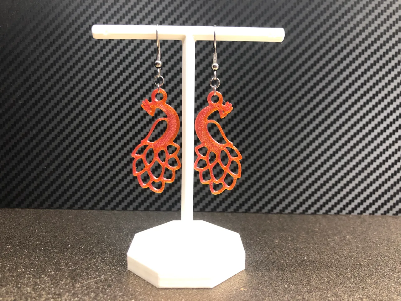 Peacock earrings no AMS 0.4 mm nozzle view 2