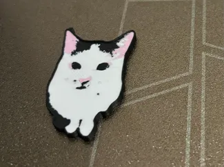 Harlequin cat keychain