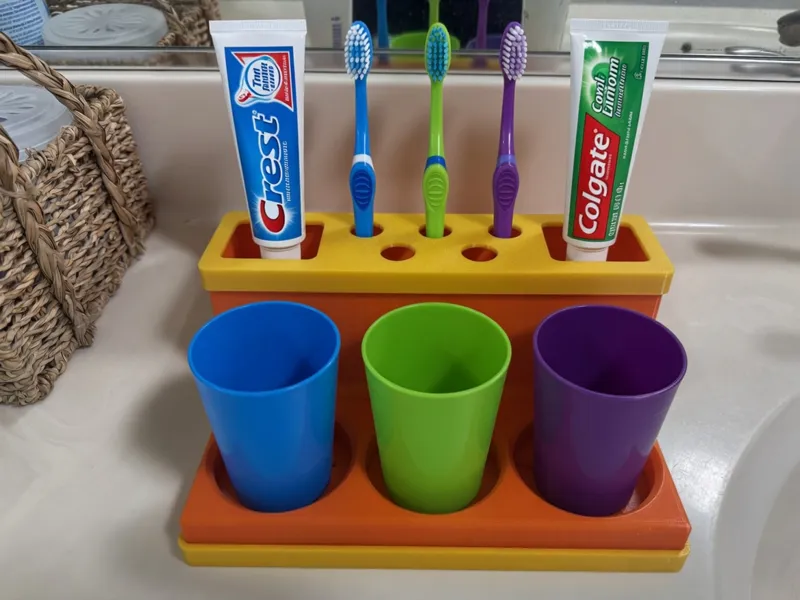 toothpaste and toothbrush holder stand