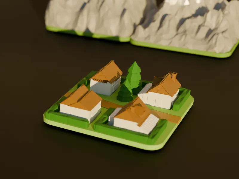 Mini Village Scene Diorama