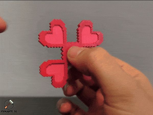 Pixel Heart Multi Spinner – Bearing-Free 3D Print