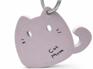Minimalist "Cat Mom" Keychain