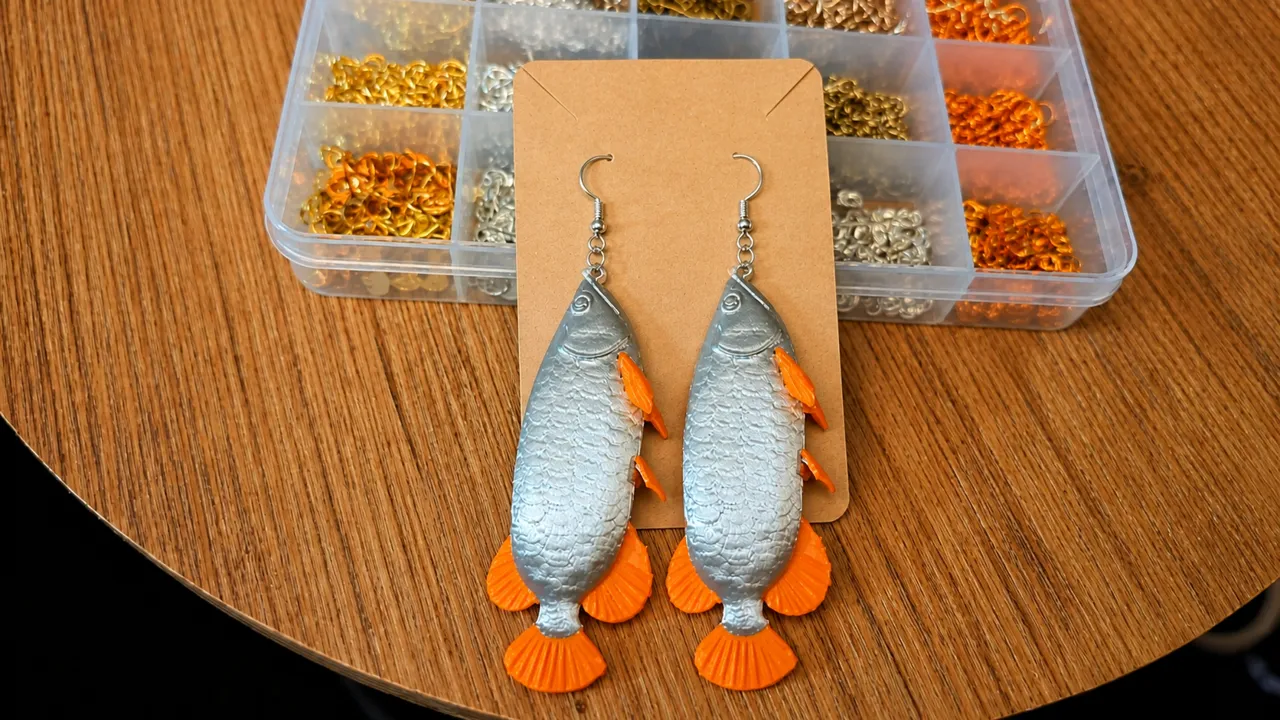 Arowana Lucky Fish Earrings view 2