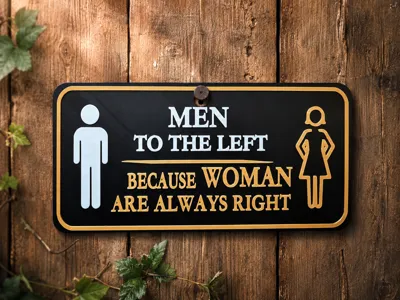 Funny Bathroom Sign – Men / Woman Badezimmerschild