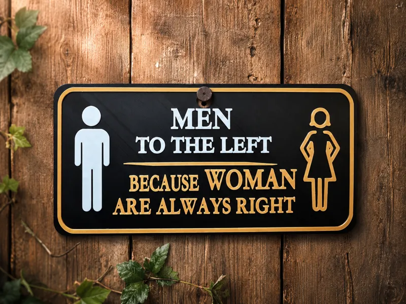 Funny Bathroom Sign – Men / Woman Badezimmerschild