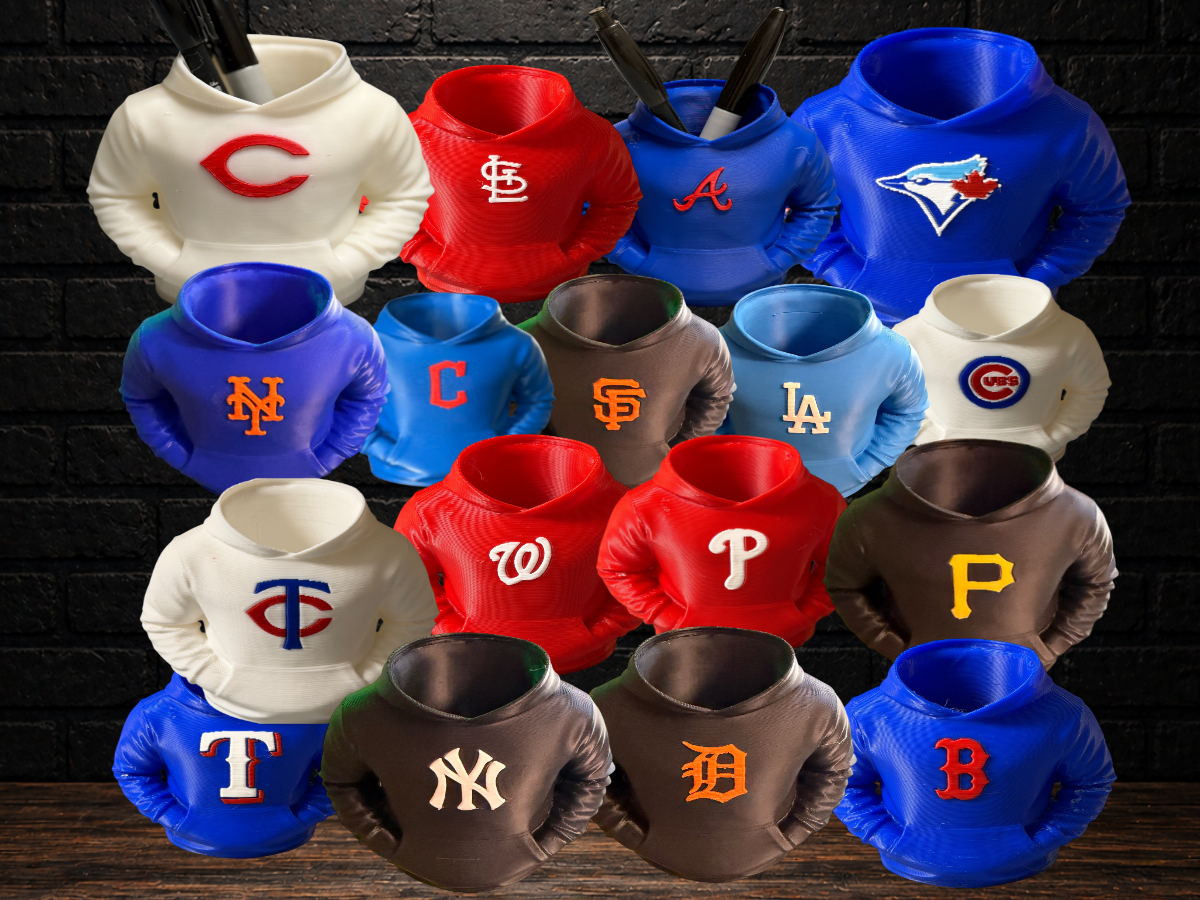 Baseball Desk Top Hoodie Pen Holder