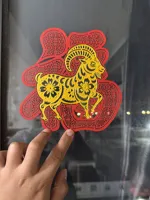 羊年窗花A1MINI单色打印 第一盘为pla 第二盘为PETG打印