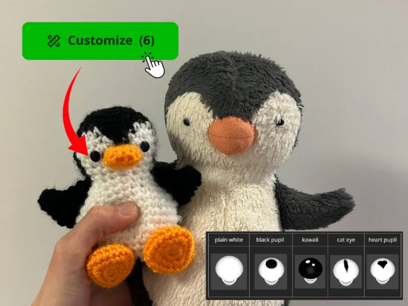 Customizable Size & Design Amigurumi Safety Eyes