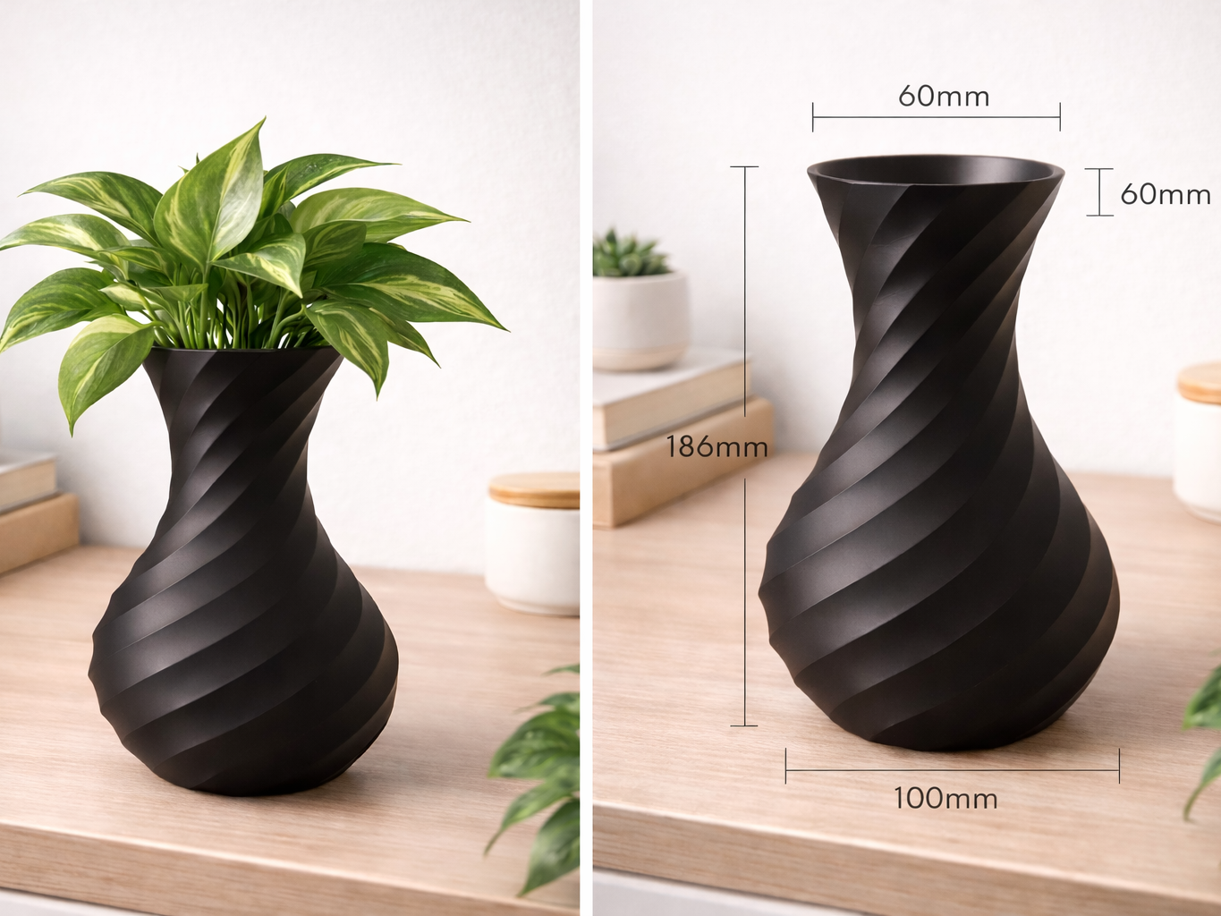 Vaso a spirale minimal per interni 