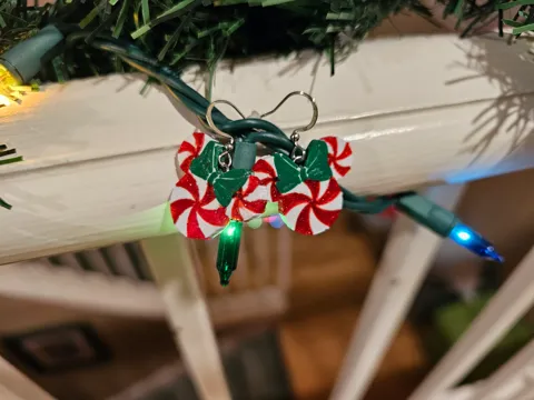 Disney Christmas Peppermint Minnie Earrings view 4