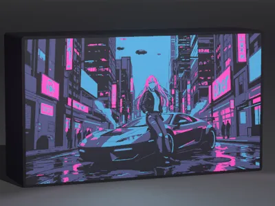 Night City Anime Girl Lightbox