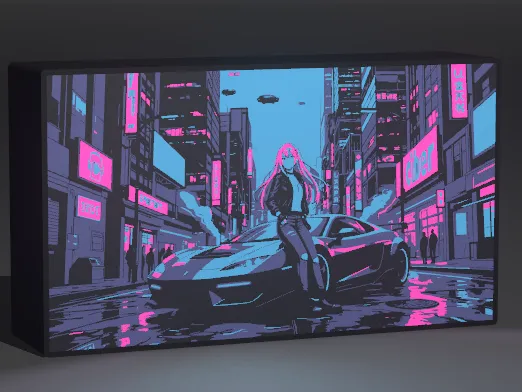 Night City Anime Girl Lightbox