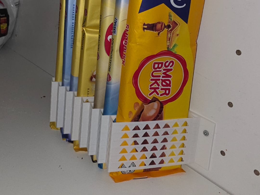 Wall-Mounted Chocolate Bar Holder for Cabinets
