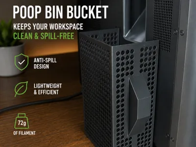 Lightweight Anti-Spill Filament Waste Bucket/Chute
