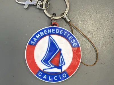 Sambenedettese Calcio Red and Blue Keychain