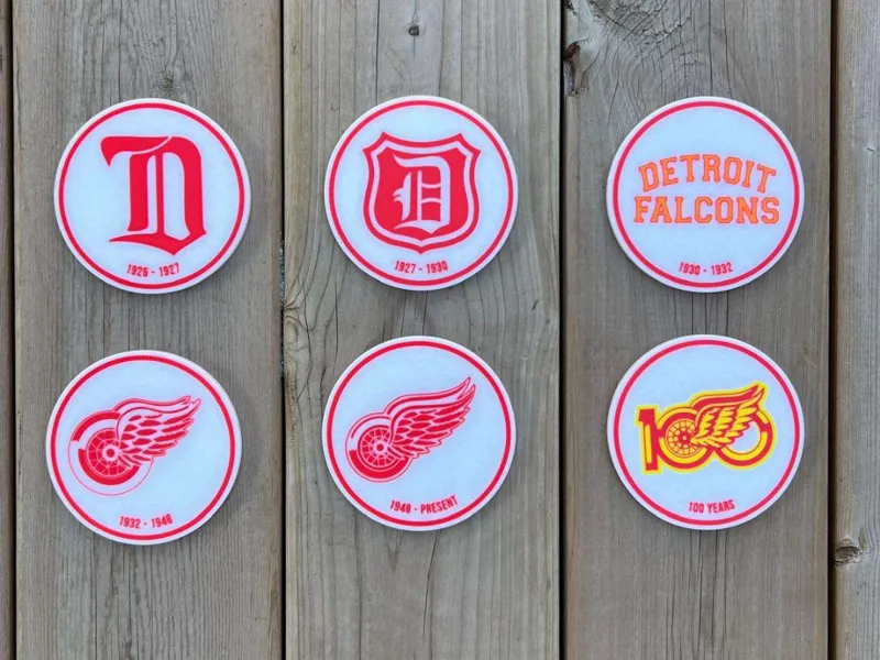 Detroit Red Wings Historical Logo Coasters