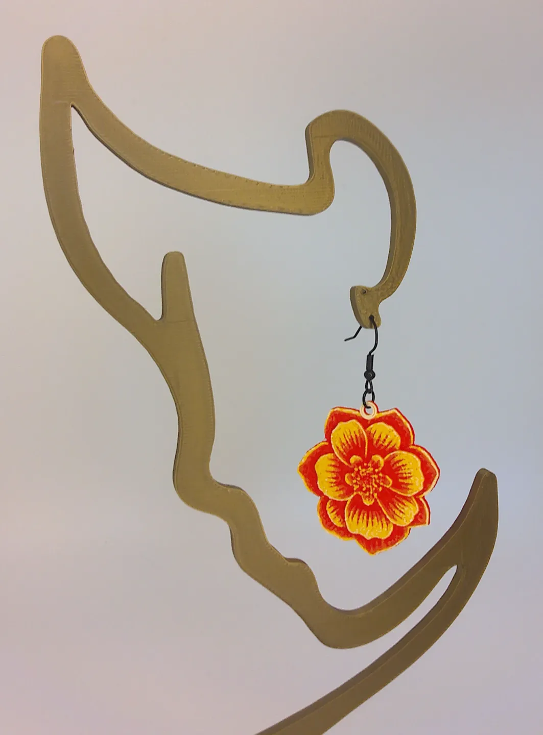 Red & Yellow Flower Earrings view 4
