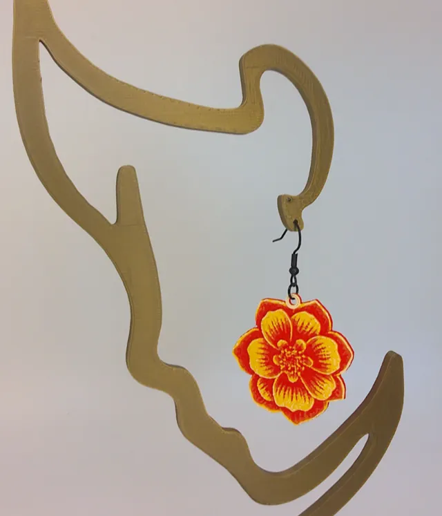 Red & Yellow Flower Earrings