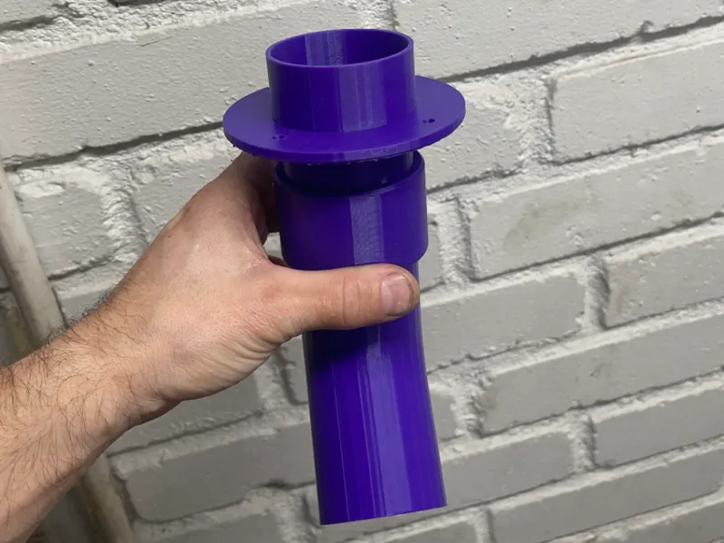 Adapter and pipe for the X1c-poop-chute 