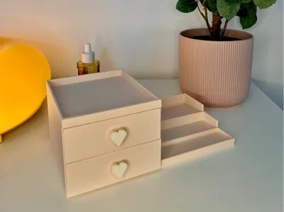 Makeup Desk Organizer with Heart Handles