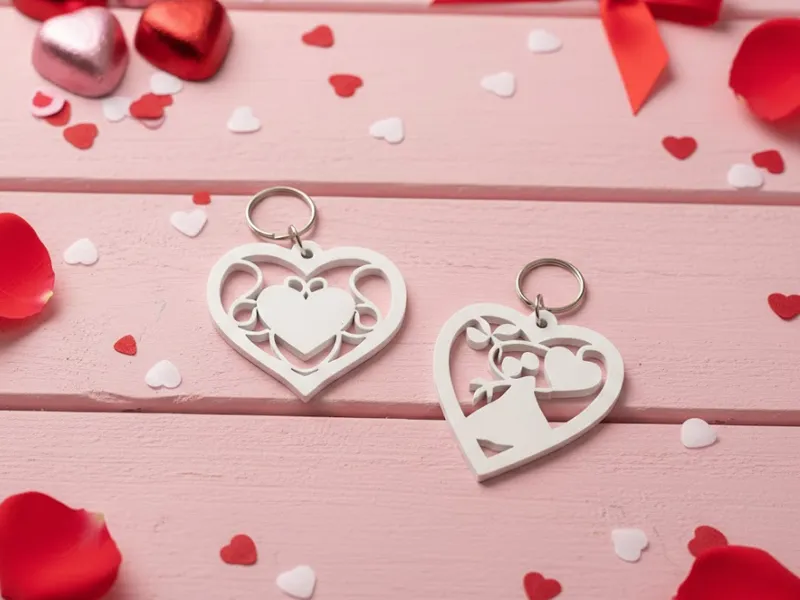Valentines Day Heart and Soul Keychain