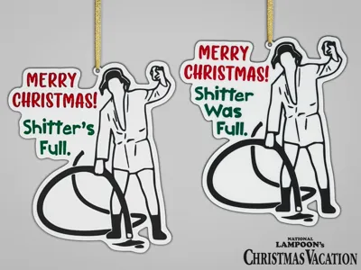 Cousin Eddie "Shitter's Full" Christmas Ornament