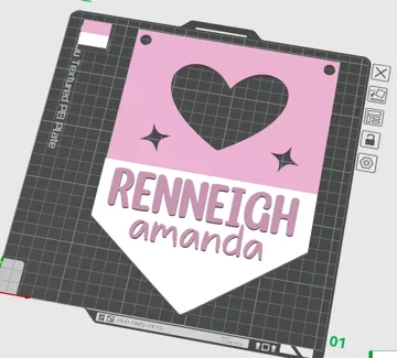 Letrero o emblema decorativo: Personalised Pennant Cut Out Heart Name Plaque — vista de referencia 4