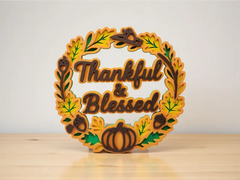 Thankful and Blessed Thanksgiving Wreath