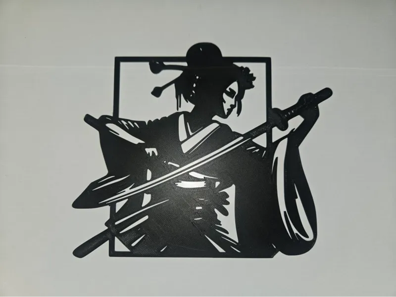 Samurai Woman Silhouette wall decoration
