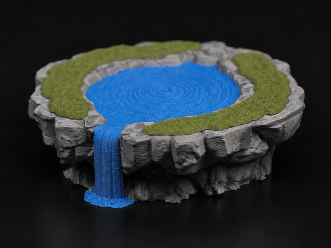 Floating Waterfall Island - DND Miniature Terrain