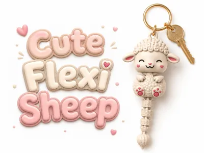 Cute Flexi Sheep Keychain